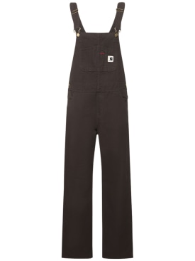 Carhartt WIP: BiB直筒背带裤 - 棕色 - women_0 | Luisa Via Roma