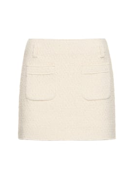 Philosophy Di Lorenzo Serafini: Bouclé mini skirt - White - women_0 | Luisa Via Roma