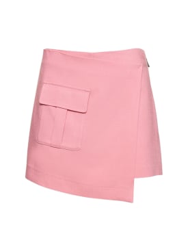 MSGM: 粘胶纤维混纺裙裤 - 粉色 - women_0 | Luisa Via Roma