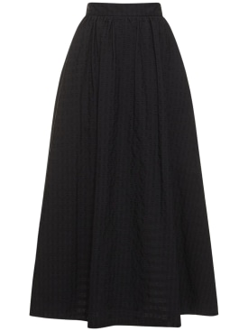 MSGM: Cotton midi skirt - Black - women_0 | Luisa Via Roma