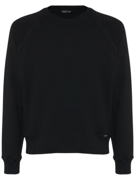 Tom Ford: Vintage garment dyed cotton sweatshirt - Black - men_0 | Luisa Via Roma
