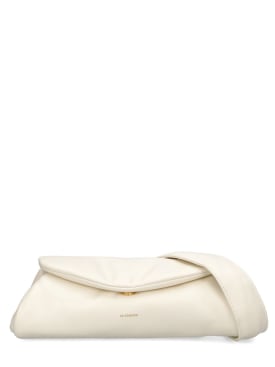 Jil Sander: Small Cannolo padded leather bag - Eggshell - women_0 | Luisa Via Roma