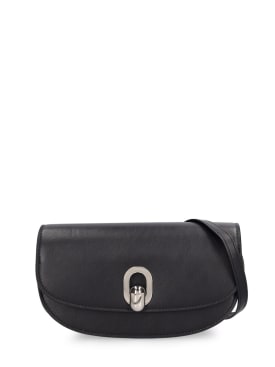 Savette: The Tondo Crescent leather shoulder bag - Black - women_0 | Luisa Via Roma