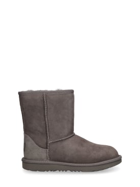 Ugg: Classic II shearling boots - Grey - kids-girls_0 | Luisa Via Roma