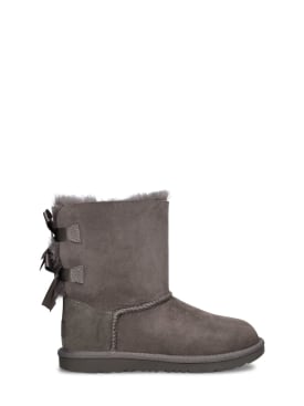 Ugg: Bailey Bow II shearling boots - Grau - kids-girls_0 | Luisa Via Roma