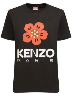 Kenzo Paris: T-shirt loose en coton Boke Flower - Noir - women_0 | Luisa Via Roma