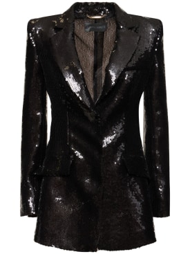 Alberta Ferretti: Fitted sequined jacket - Black - women_0 | Luisa Via Roma
