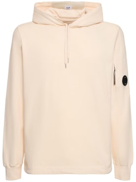 C.P. Company: Light cotton fleece hoodie - Pistachio Shell - men_0 | Luisa Via Roma