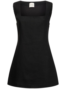 POSSE: Vestido corto de lino - Negro - women_0 | Luisa Via Roma
