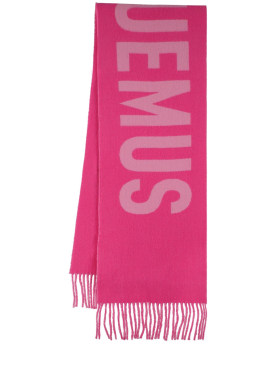 Jacquemus: L'Echarpe Jacquemus 울 스카프 - Multi-pink - men_0 | Luisa Via Roma
