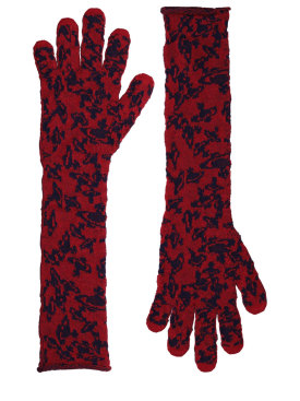 Vivienne Westwood: Knitted long gloves - Red - women_0 | Luisa Via Roma