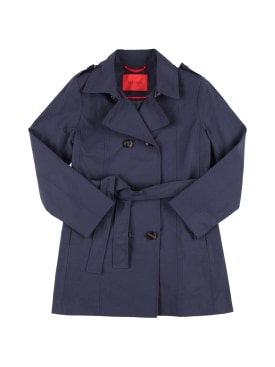MAX&Co.: Trench-coat en coton et nylon Ottoman - Bleu Marine - kids-girls_0 | Luisa Via Roma