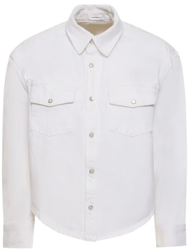 Wardrobe.nyc: Cotton denim shirt jacket - White - women_0 | Luisa Via Roma