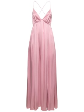 Zimmermann: Long silk slip dress - Pink - women_0 | Luisa Via Roma