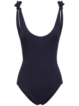 Isole & Vulcani: Seamless jersey one piece swimsuit - Navy - women_0 | Luisa Via Roma