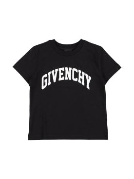 Givenchy: 코튼 저지 티셔츠 - 블랙 - kids-boys_0 | Luisa Via Roma