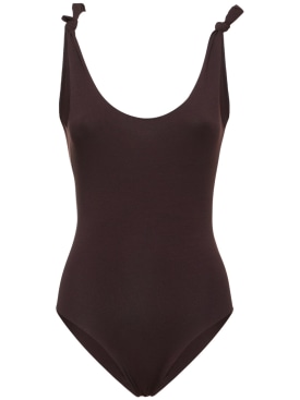Isole & Vulcani: Ginestra jersey one piece swimsuit - Dark Brown - women_0 | Luisa Via Roma