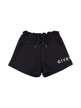 Givenchy: Short en coton mélangé - Noir - kids-girls_0 | Luisa Via Roma