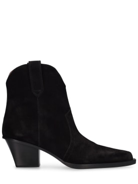 Paris Texas: 60mm Sedona suede ankle boots - Black - women_0 | Luisa Via Roma