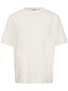 Ferrari: Logo oversize cotton jersey t-shirt - White - men_0 | Luisa Via Roma
