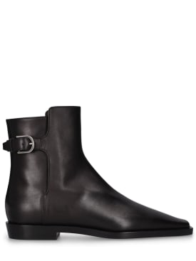 Toteme: 20mm The Belted leather boots - Black - women_0 | Luisa Via Roma