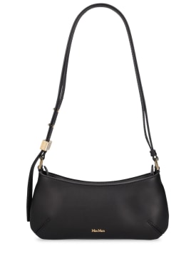 Max Mara: Daisy leather shoulder bag - Black - women_0 | Luisa Via Roma