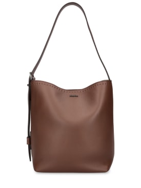 Max Mara: Archetipo2 leather tote bag - Brown - women_0 | Luisa Via Roma