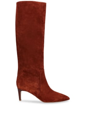 Paris Texas: 60mm Stiletto leather tall boots - Rust - women_0 | Luisa Via Roma