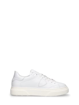 PHILIPPE MODEL: Temple Veau lace-up leather sneakers - White - kids-boys_0 | Luisa Via Roma