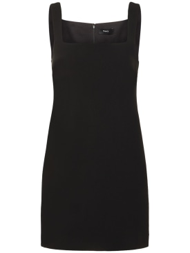 Theory: Shift square neck tech mini dress - Black - women_0 | Luisa Via Roma