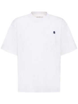 Sacai: T-Shirt aus Baumwolljersey - Weiß - men_0 | Luisa Via Roma