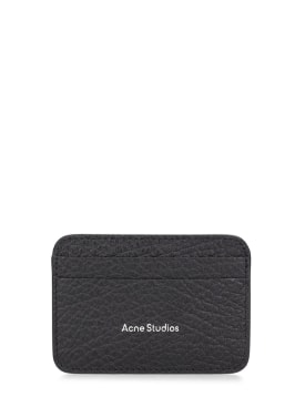 Acne Studios: Porta carte di credito Aroundy in pelle - Nero - men_0 | Luisa Via Roma