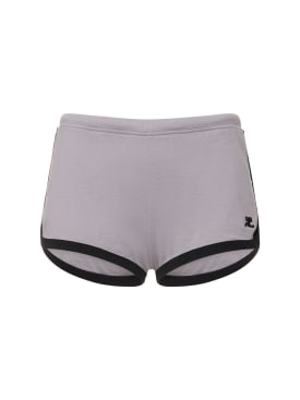 Courreges: Shorts in cotone - Grigio - women_0 | Luisa Via Roma