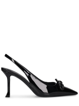 Ferragamo: 85mm Arlene patent leather heels - Black - women_0 | Luisa Via Roma