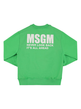 MSGM: Sweat-shirt en coton - Vert - kids-boys_0 | Luisa Via Roma