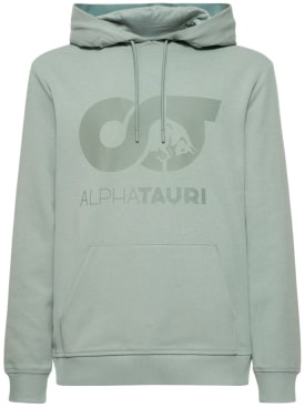 Alphatauri: Shero hooded sweatshirt - Dusty Mint - men_0 | Luisa Via Roma