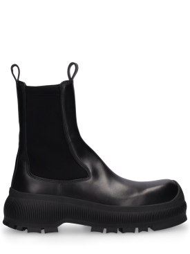 Jil Sander: 35mm Leather ankle boots - Black - women_0 | Luisa Via Roma
