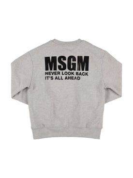 MSGM: Sweat-shirt en coton - Gris - kids-boys_0 | Luisa Via Roma