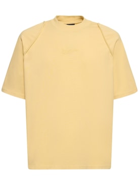 Jacquemus: T-shirt en coton Le Tshirt Camargue - Jaune - men_0 | Luisa Via Roma