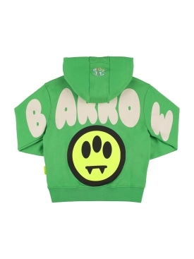 Barrow: Sweat-shirt en coton imprimé à capuche - Vert - kids-boys_0 | Luisa Via Roma