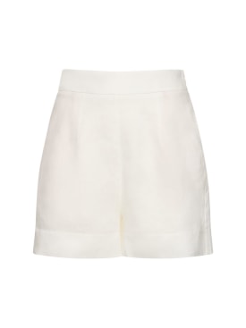 Ermanno Scervino: Shorts de lino con cintura alta - Blanco - women_0 | Luisa Via Roma