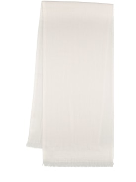 Brunello Cucinelli: Karakorum cashmere scarf - White - women_0 | Luisa Via Roma