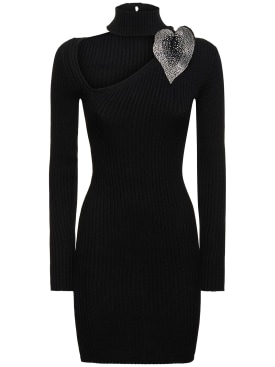 Giuseppe Di Morabito: Cotton mini dress - Black - women_0 | Luisa Via Roma