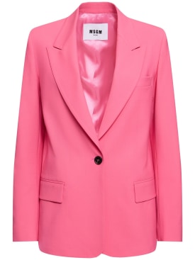 MSGM: 스트레치 울 재킷 - 핑크 - women_0 | Luisa Via Roma