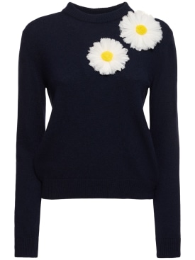 MSGM: Sweater aus Wollmischung - Blau - women_0 | Luisa Via Roma