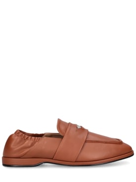 After Pray: Square penny loafers w/ band - Tan Brown - men_0 | Luisa Via Roma