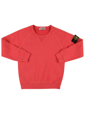 Stone Island: Sweatshirt aus Baumwolle - Rot - kids-boys_0 | Luisa Via Roma