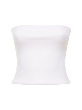 Wardrobe.nyc: Strapless opaque stretch jersey top - White - women_0 | Luisa Via Roma