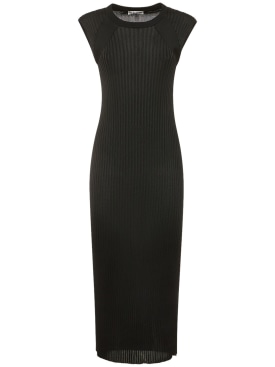 Jil Sander: Sleeveless jersey midi dress - Black - women_0 | Luisa Via Roma