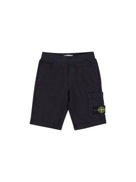 Stone Island: Shorts in felpa di cotone - Navy - kids-boys_0 | Luisa Via Roma